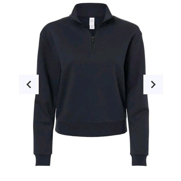 Alternative Sweater Size Medium Black Fleece Mock Neck Super Soft New - Picture 1 of 13